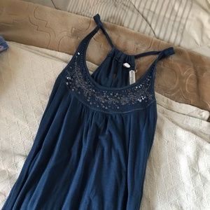 Cute sequined blue tank